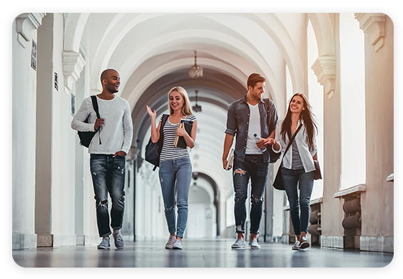 Tealium for Education - Students talking, walking, smiling. Tealium for Education - students talking, walking, and smiling.
